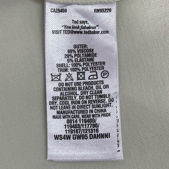 Ted Baker Women's White Floral Sugar Sweet Tunic One Shoulder Mini Dress Size 2 - Picture 6 of 11